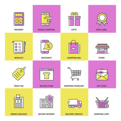Shopping And Retail Colored Icon Set
