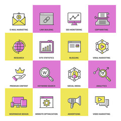 Digital Marketing Colored Icon Set