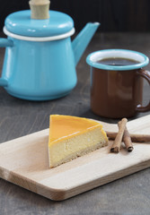 slice of homemade tasty cheesecake