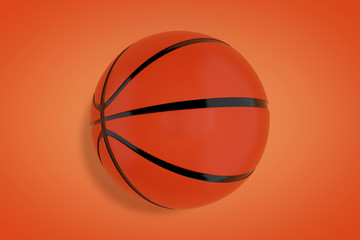 Obraz premium Orange Basketball Ball. 3d Rendering