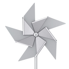 Silver Pinwheel Toy. 3d Rendering