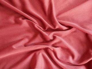 red silk textile background,texture of fabric