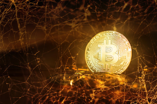 cryptocurrency,Bitcoin Gold (BTG) on on Networking Etereum  with copy space