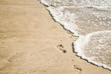 footprints in the sand, sea, beach summer