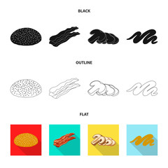 Vector design of burger and sandwich logo. Set of burger and slice stock vector illustration.