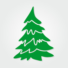 Christmas tree icon. Vector illustration.
