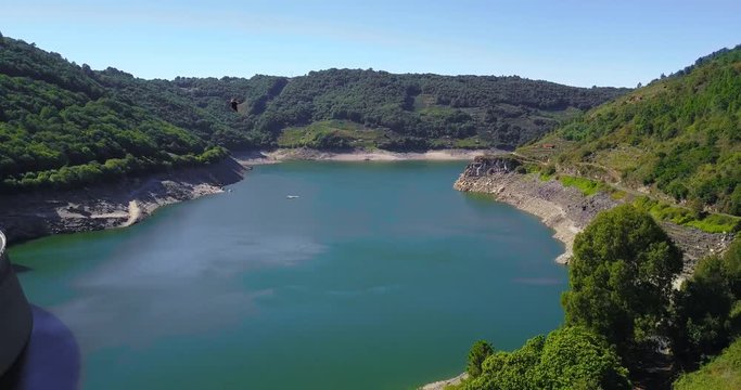 AERIAL VIEW RESERVOIR OF BELESAR, GALICIA