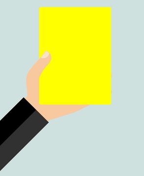 Schiedsrichter zeigt gelbe Karte - Flat Design