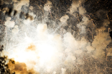 Sparkling explosion of fireworks, Christmas celebration neon