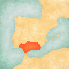 Map of Iberian Peninsula - Andalusia