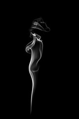 white smoke or dust, wavy and swirly on black background. perfect for compositing eg. hot tea, cigarettes or other smoking things