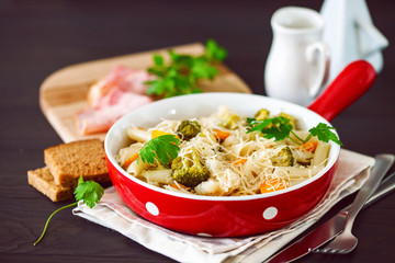 Vegetables with paste