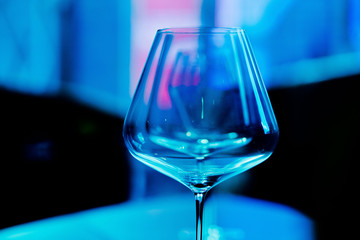 empty glasses wine in restaurant, glass water, campaign glass