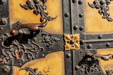 Ancient Door of the New Town Hall (Neue Rathaus) - Munich Germany 