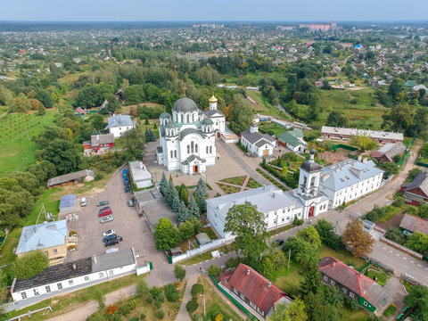 Polotsk woman's monastery, Belarus. Drone HDR-photo