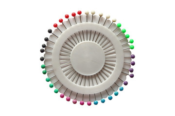 Pins isolated on white background.