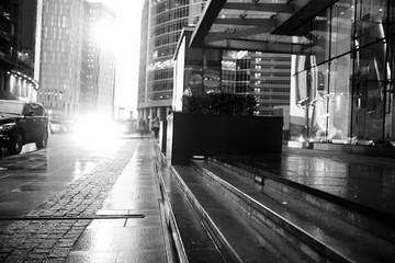 Business center with high skyscrapers