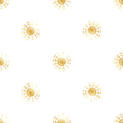 Christmas seamless pattern with golden snowflakes