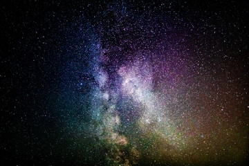 The Milky Way galaxy and its stars in the night sky. the universe on a picture. 
