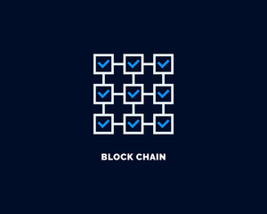 Blockchain vector icon outline style