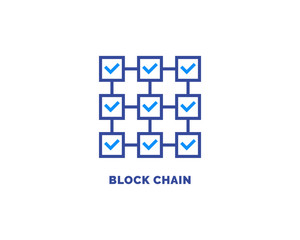 Blockchain vector icon outline style