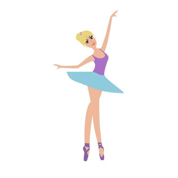 Cartoon beauty ballerina vector illustration isolatad on white background