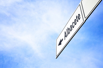 Signboard pointing towards Albacete