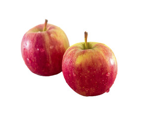 Apple fruits on the white background.