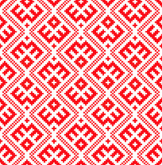 Seamless pattern based on traditional Russian and slavic ornament