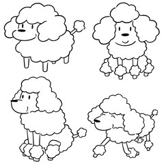 vector set of poodles