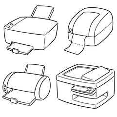 vector set of printer