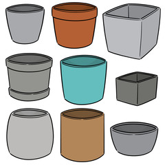 vector set of pots
