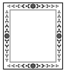 Decorative frame Elegant vector element for design in Eastern style, place for text. Floral black border. Lace illustration for invitations and greeting cards