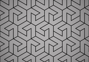 The geometric pattern with lines. Seamless vector background. Black and grey texture. Graphic modern pattern. Simple lattice graphic design