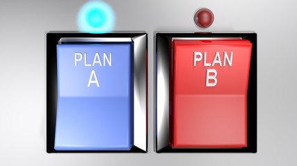 Selection between plan A and plan B - 3D rendering