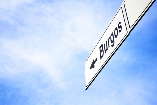 Signboard pointing towards Burgos