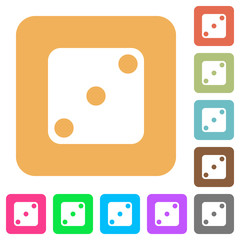 Domino three rounded square flat icons