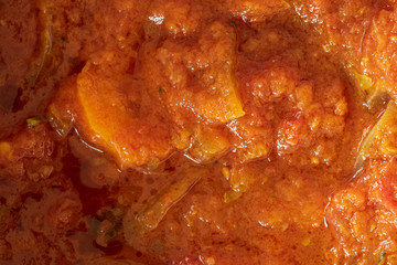 Italian food. Basil and tomato sauce