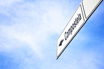 Fototapeta premium Signboard pointing towards Compostela
