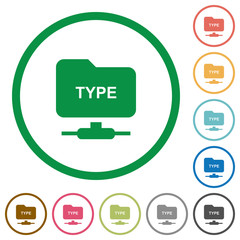 FTP enter passive mode flat icons with outlines