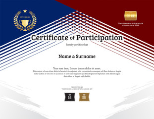 Certificate template in sport theme with border frame, Diploma design