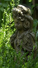 statue in zen garden