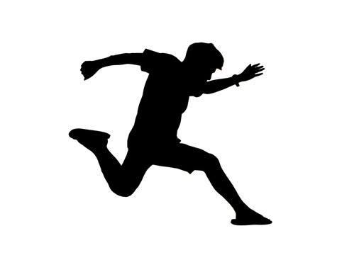 Silhouette man jump  action on white background. image for object
