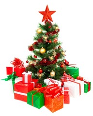 Fototapeta na wymiar Christmas Tree With Gifts