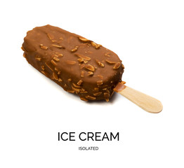 Chocolate Almond Popsicle Ice Cream Bar Isolated