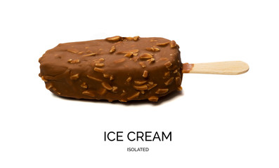 Chocolate Almond Popsicle Ice Cream Bar Isolated
