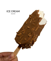 Chocolate Almond Popsicle Ice Cream Bar Isolated