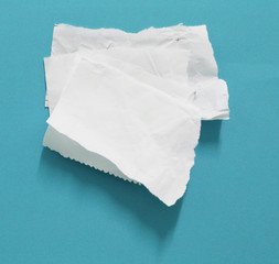 pieces of torn paper texture background, copy space.