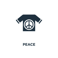 Peace icon. Black filled vector illustration. Peace symbol on white background.