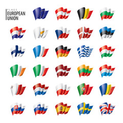 flags of the european union. Vector illustration.